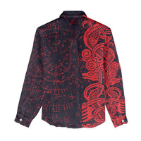 Norse Viking Dragon Women Casual Shirt Celtic Knotwork and Runic Mythology Art