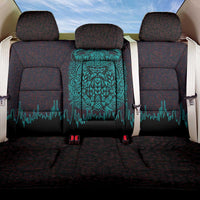 Viking Warrior Helm Back Car Seat Cover Neon Tribal Linework and Runic Pattern Art