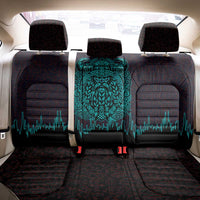 Viking Warrior Helm Back Car Seat Cover Neon Tribal Linework and Runic Pattern Art