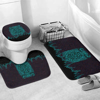 Viking Warrior Helm Bathroom Set Neon Tribal Linework and Runic Pattern Art