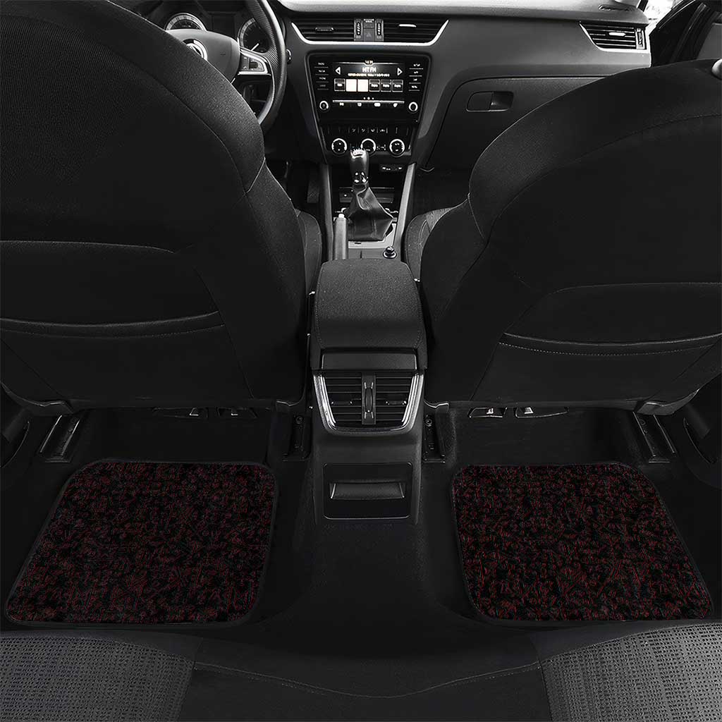 Viking Warrior Helm Car Mats Neon Tribal Linework and Runic Pattern Art