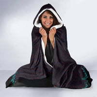 Viking Warrior Helm Hooded Blanket Neon Tribal Linework and Runic Pattern Art