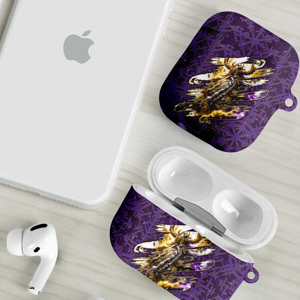 Odin Allfather Viking AirPods Case Epic Norse Mythology Illustration with Runic Circle Art