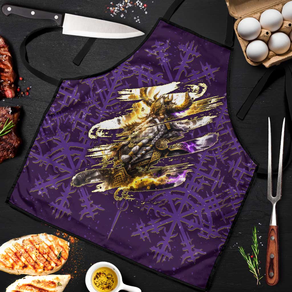 Odin Allfather Viking Apron Epic Norse Mythology Illustration with Runic Circle Art