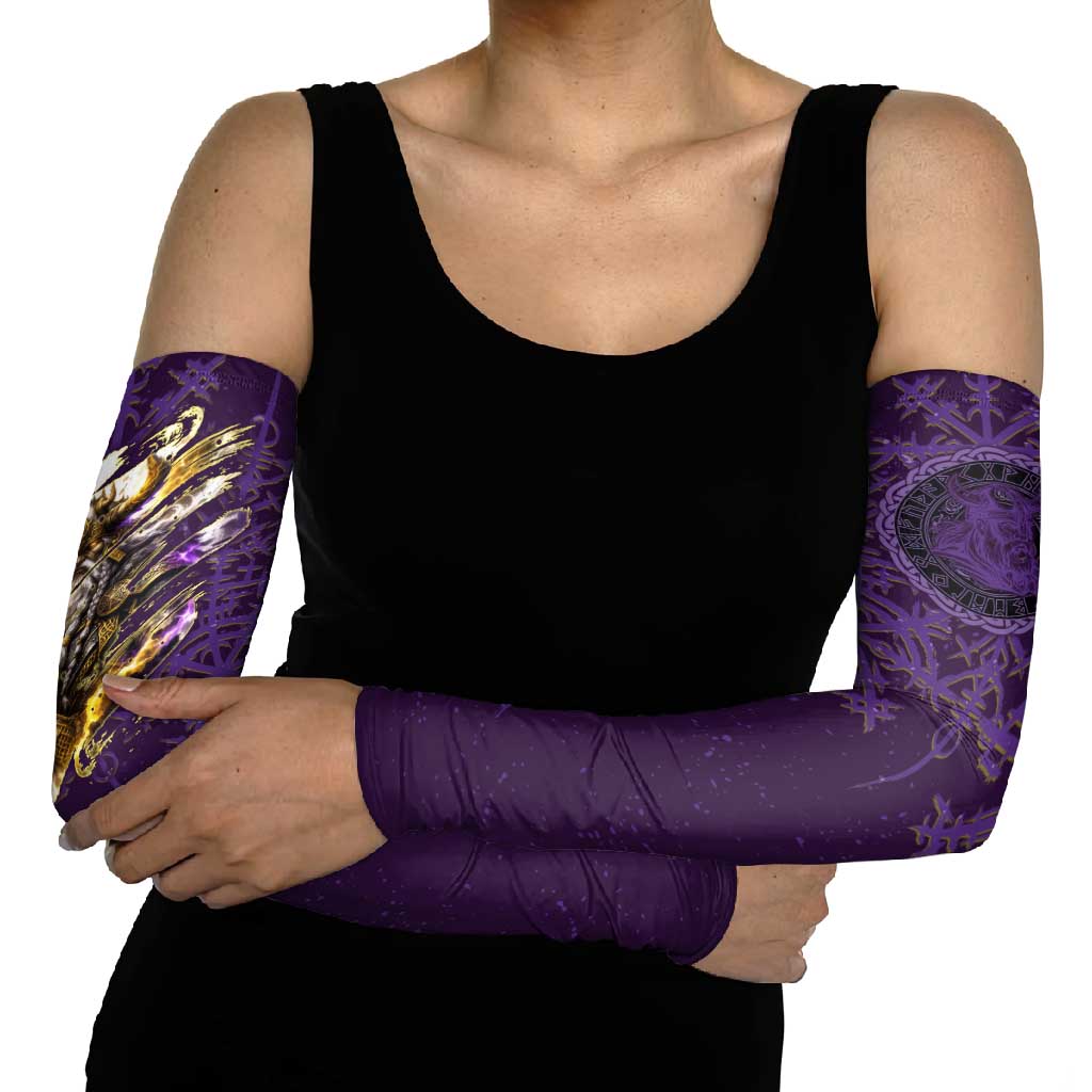 Odin Allfather Viking Arm Sleeves Epic Norse Mythology Illustration with Runic Circle Art