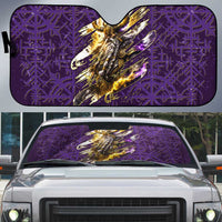 Odin Allfather Viking Auto Sun Shade Epic Norse Mythology Illustration with Runic Circle Art