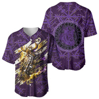 Odin Allfather Viking Baseball Jersey Epic Norse Mythology Illustration with Runic Circle Art