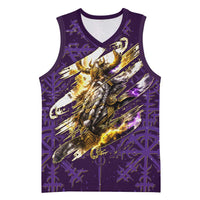 Odin Allfather Viking Basketball Jersey Epic Norse Mythology Illustration with Runic Circle Art
