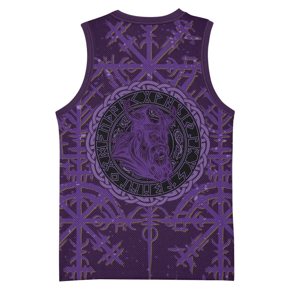 Odin Allfather Viking Basketball Jersey Epic Norse Mythology Illustration with Runic Circle Art