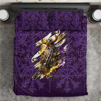 Odin Allfather Viking Bedding Set Epic Norse Mythology Illustration with Runic Circle Art