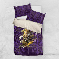 Odin Allfather Viking Bedding Set Epic Norse Mythology Illustration with Runic Circle Art