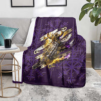 Odin Allfather Viking Blanket Epic Norse Mythology Illustration with Runic Circle Art