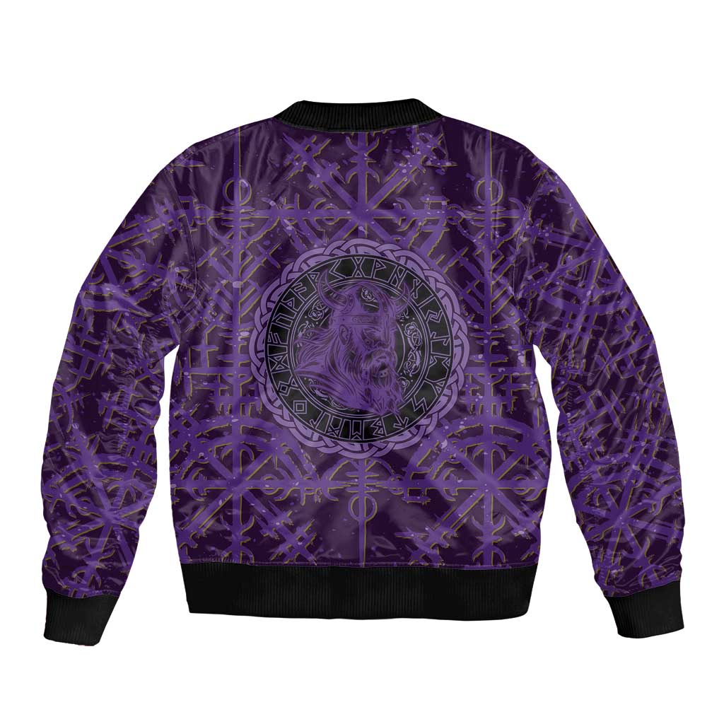 Odin Allfather Viking Bomber Jacket Epic Norse Mythology Illustration with Runic Circle Art