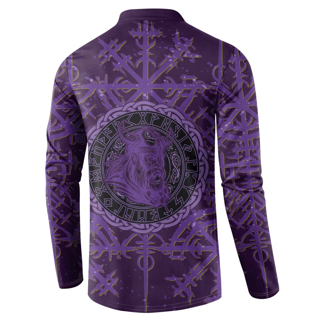 Odin Allfather Viking Button Sweatshirt Epic Norse Mythology Illustration with Runic Circle Art