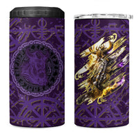 Odin Allfather Viking 4 in 1 Can Cooler Tumbler Epic Norse Mythology Illustration with Runic Circle Art