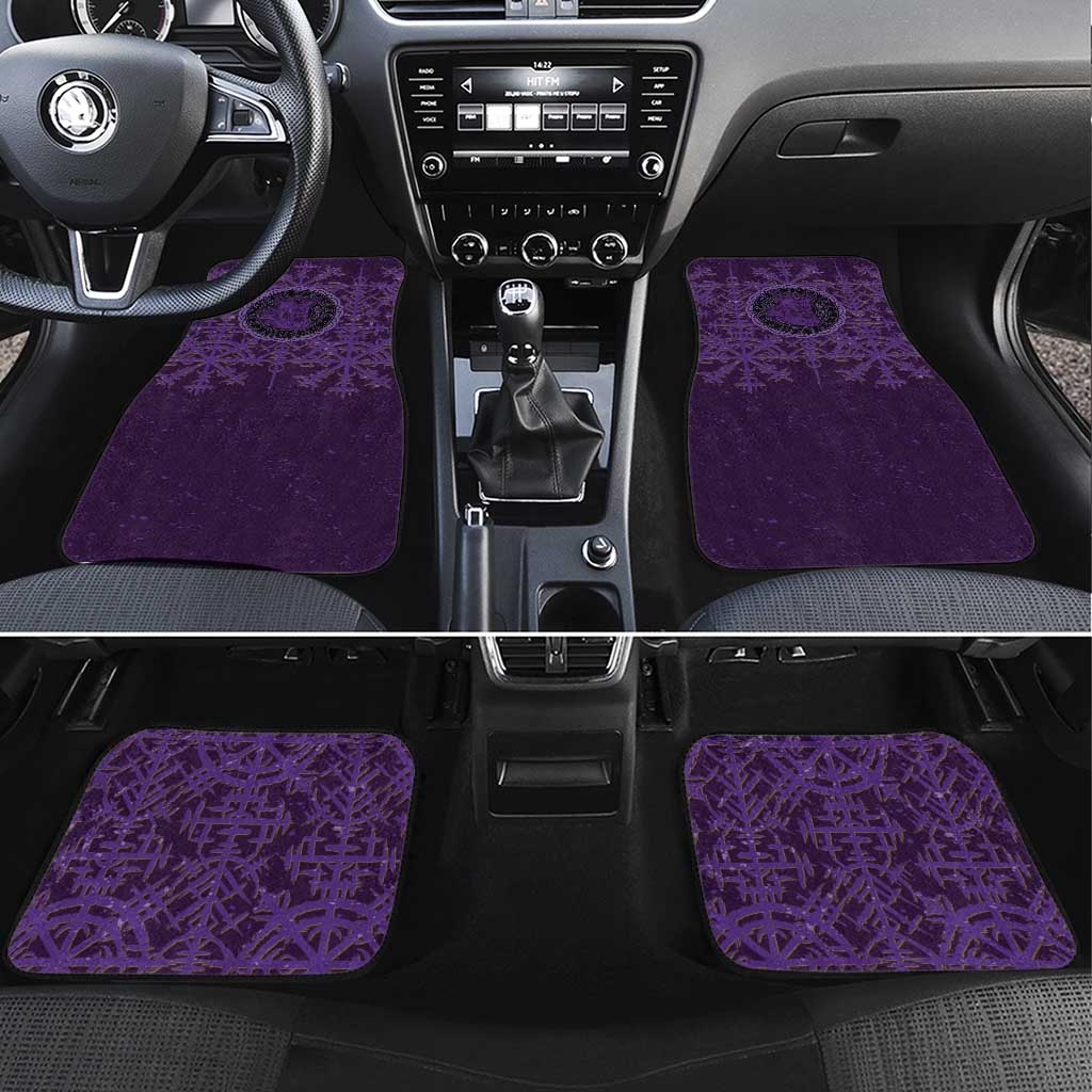 Odin Allfather Viking Car Mats Epic Norse Mythology Illustration with Runic Circle Art