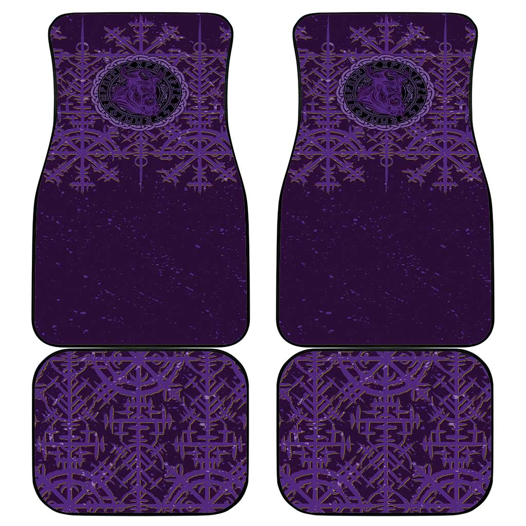 Odin Allfather Viking Car Mats Epic Norse Mythology Illustration with Runic Circle Art