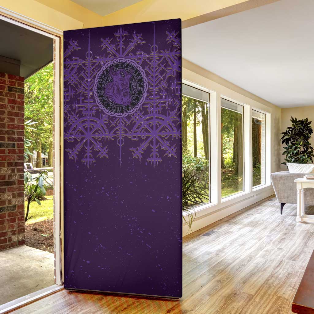 Odin Allfather Viking Door Cover Epic Norse Mythology Illustration with Runic Circle Art