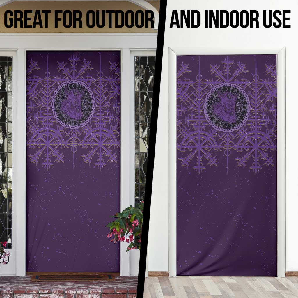 Odin Allfather Viking Door Cover Epic Norse Mythology Illustration with Runic Circle Art