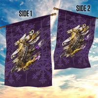Odin Allfather Viking Garden Flag Epic Norse Mythology Illustration with Runic Circle Art