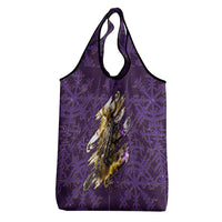 Odin Allfather Viking Grocery Bag Epic Norse Mythology Illustration with Runic Circle Art