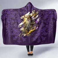 Odin Allfather Viking Hooded Blanket Epic Norse Mythology Illustration with Runic Circle Art