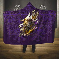 Odin Allfather Viking Hooded Blanket Epic Norse Mythology Illustration with Runic Circle Art
