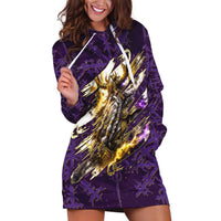 Odin Allfather Viking Hoodie Dress Epic Norse Mythology Illustration with Runic Circle Art