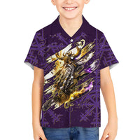Odin Allfather Viking Kid Hawaiian Shirt Epic Norse Mythology Illustration with Runic Circle Art