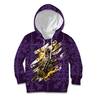 Odin Allfather Viking Kid Hoodie Epic Norse Mythology Illustration with Runic Circle Art