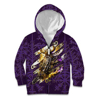 Odin Allfather Viking Kid Hoodie Epic Norse Mythology Illustration with Runic Circle Art