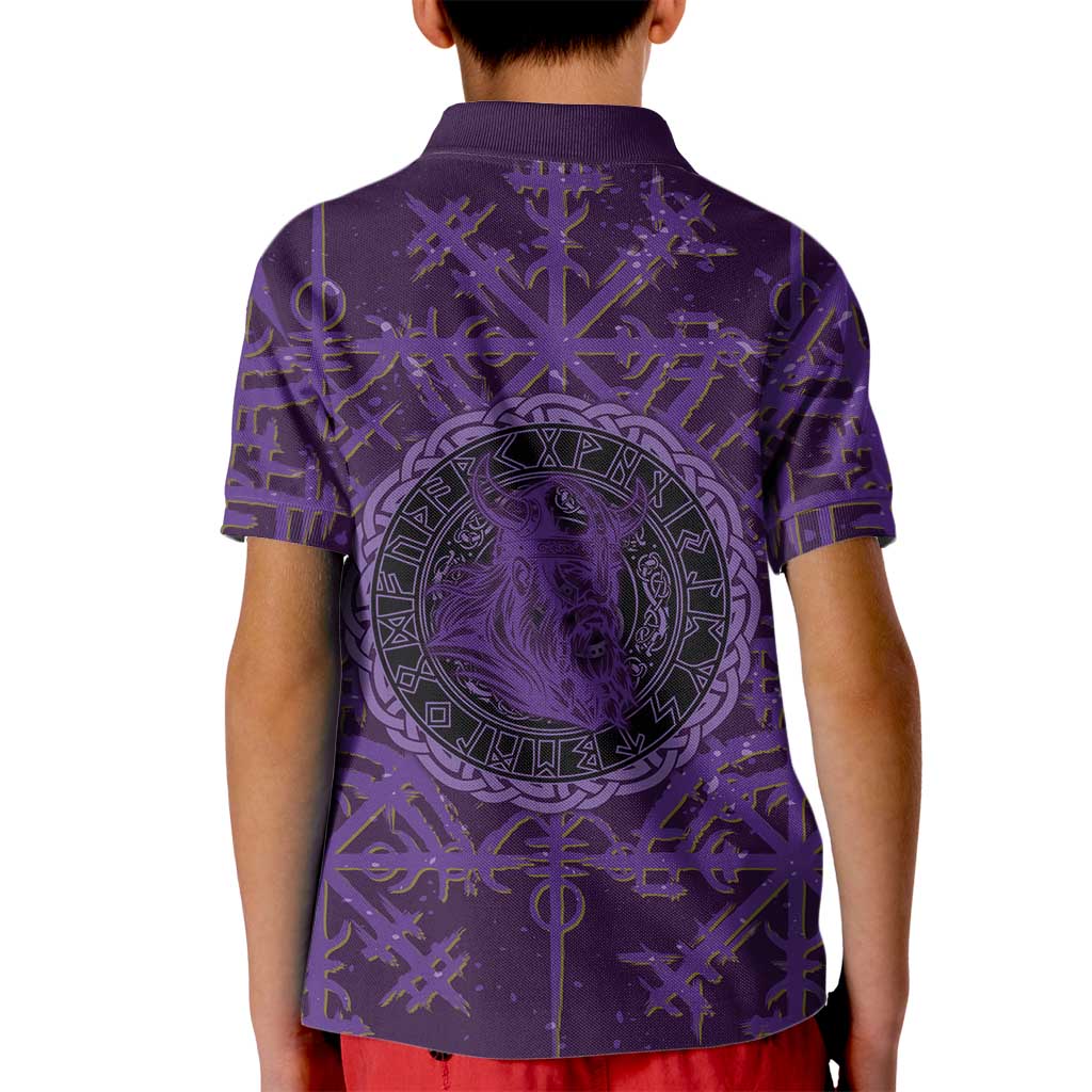Odin Allfather Viking Kid Polo Shirt Epic Norse Mythology Illustration with Runic Circle Art