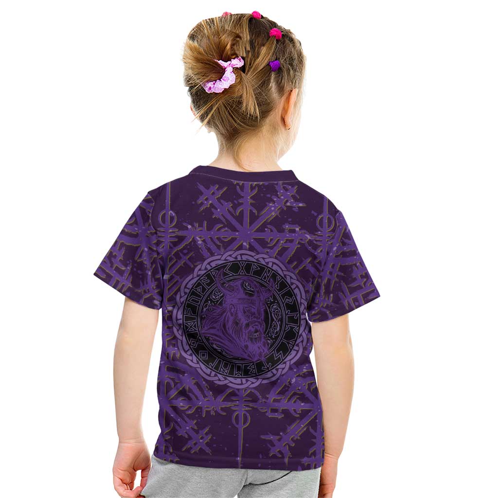 Odin Allfather Viking Kid T Shirt Epic Norse Mythology Illustration with Runic Circle Art