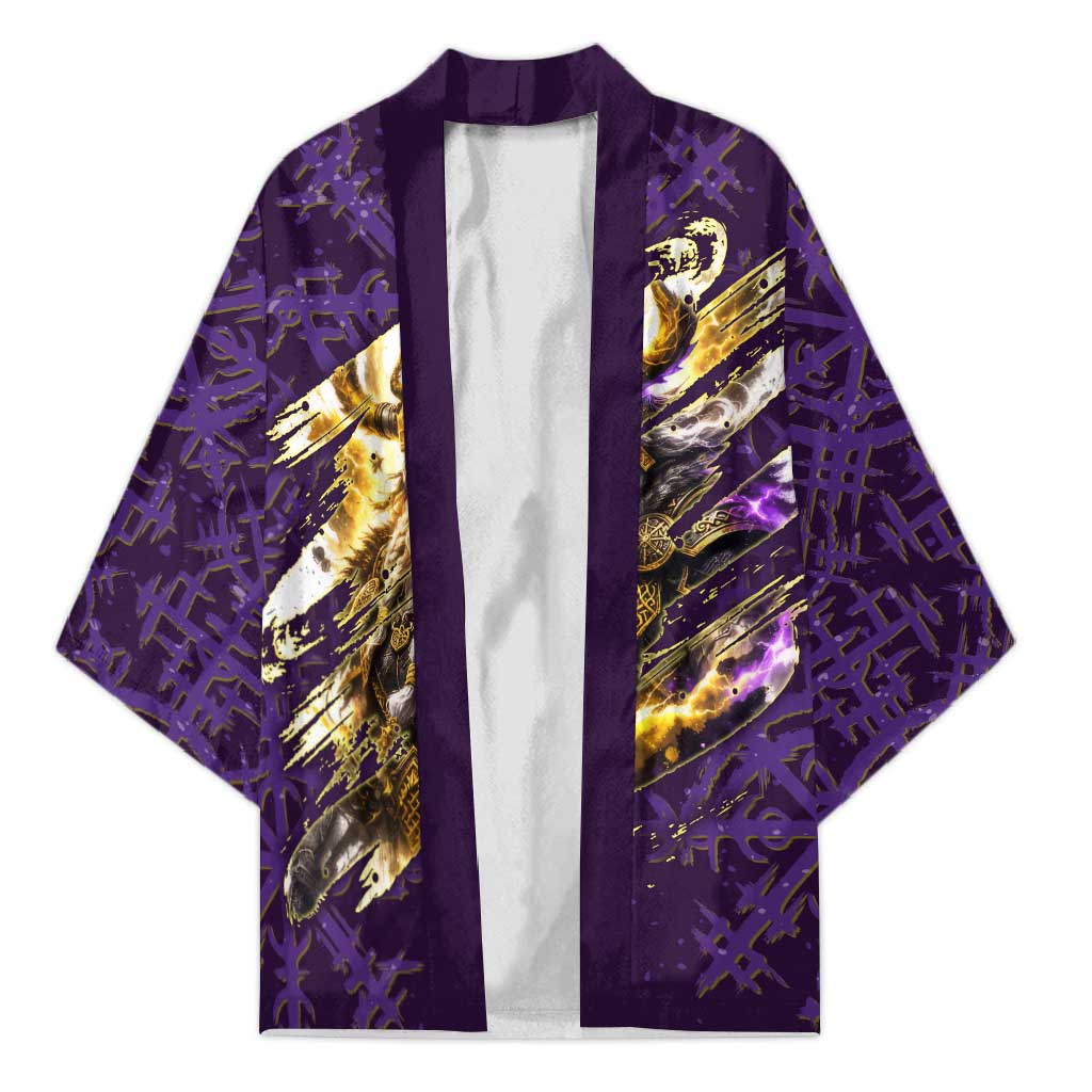Odin Allfather Viking Kimono Epic Norse Mythology Illustration with Runic Circle Art