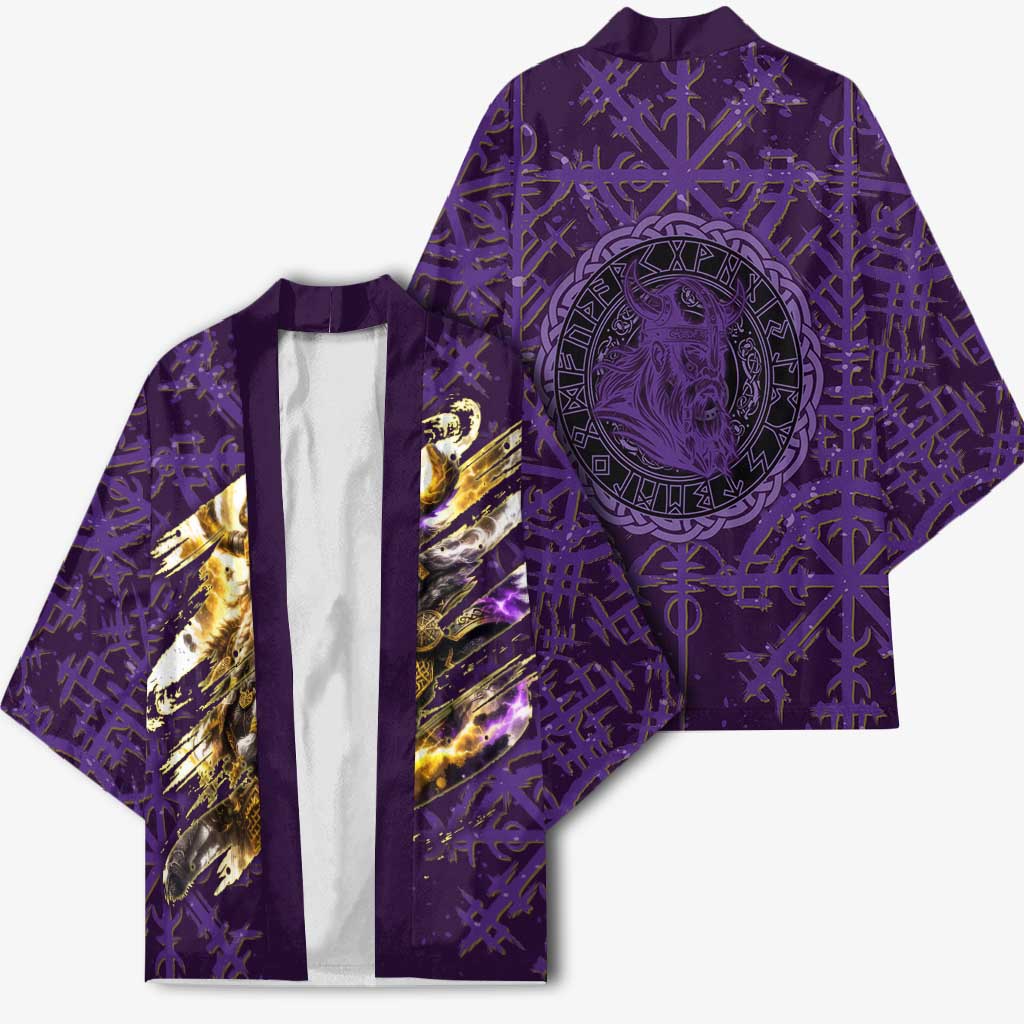 Odin Allfather Viking Kimono Epic Norse Mythology Illustration with Runic Circle Art