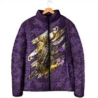 Odin Allfather Viking Padded Jacket Epic Norse Mythology Illustration with Runic Circle Art