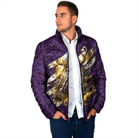Odin Allfather Viking Padded Jacket Epic Norse Mythology Illustration with Runic Circle Art