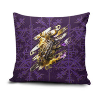 Odin Allfather Viking Pillow Cover Epic Norse Mythology Illustration with Runic Circle Art