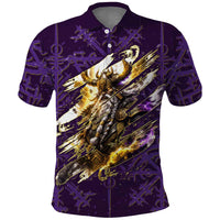 Odin Allfather Viking Polo Shirt Epic Norse Mythology Illustration with Runic Circle Art