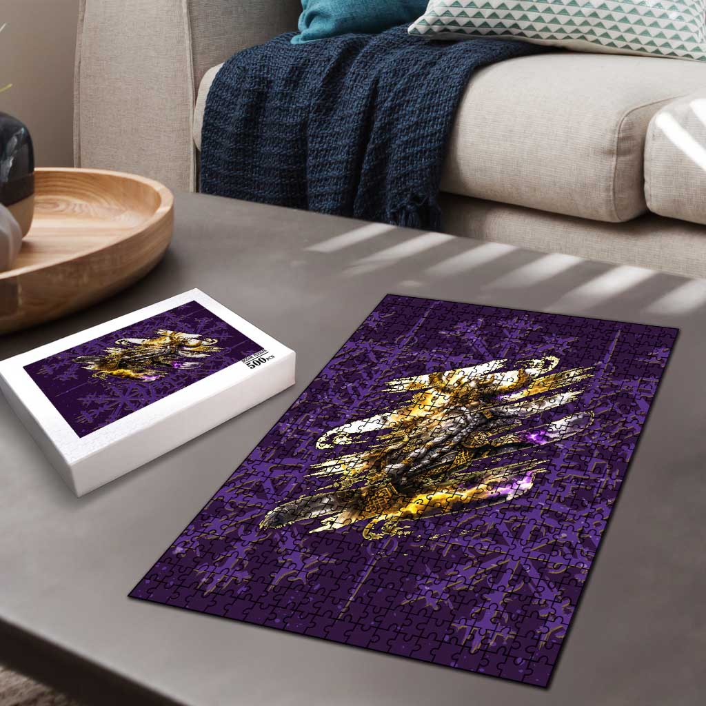 Odin Allfather Viking Puzzle Epic Norse Mythology Illustration with Runic Circle Art