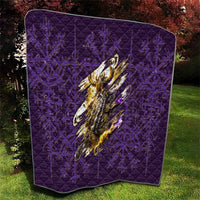 Odin Allfather Viking Quilt Epic Norse Mythology Illustration with Runic Circle Art