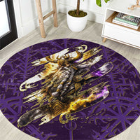 Odin Allfather Viking Round Carpet Epic Norse Mythology Illustration with Runic Circle Art