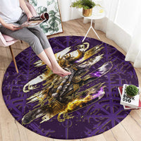 Odin Allfather Viking Round Carpet Epic Norse Mythology Illustration with Runic Circle Art