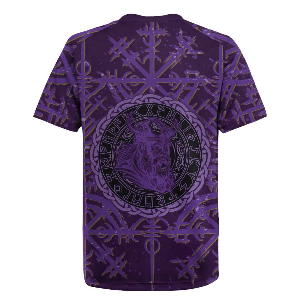 Odin Allfather Viking Rugby Jersey Epic Norse Mythology Illustration with Runic Circle Art