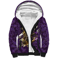 Odin Allfather Viking Sherpa Hoodie Epic Norse Mythology Illustration with Runic Circle Art