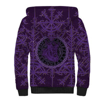 Odin Allfather Viking Sherpa Hoodie Epic Norse Mythology Illustration with Runic Circle Art