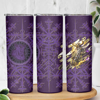 Odin Allfather Viking Skinny Tumbler Epic Norse Mythology Illustration with Runic Circle Art