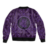 Odin Allfather Viking Sleeve Zip Bomber Jacket Epic Norse Mythology Illustration with Runic Circle Art