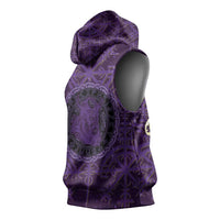 Odin Allfather Viking Sleeveless Hoodie Epic Norse Mythology Illustration with Runic Circle Art