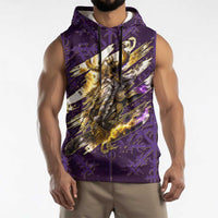 Odin Allfather Viking Sleeveless Hoodie Epic Norse Mythology Illustration with Runic Circle Art